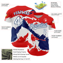 Load image into Gallery viewer, Custom Fire Red White-US Navy Blue 3D Dominican Republic Flag Authentic Baseball Jersey