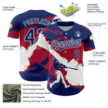 Load image into Gallery viewer, Custom US Navy Blue Cardinal-White 3D USA Flag Authentic Baseball Jersey