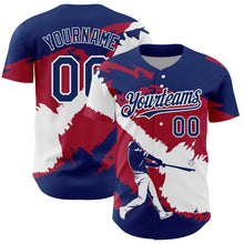 Load image into Gallery viewer, Custom US Navy Blue Cardinal-White 3D USA Flag Authentic Baseball Jersey