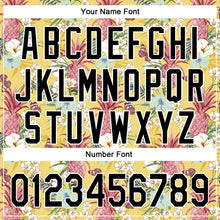 Load image into Gallery viewer, Custom Yellow Black-White 3D Hawaii Tropical Leaves Flower Pineapple Authentic Baseball Jersey