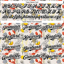 Load image into Gallery viewer, Custom Cream Black-White 3D Hawaii Tropical Palm Tree Lobster Authentic Baseball Jersey