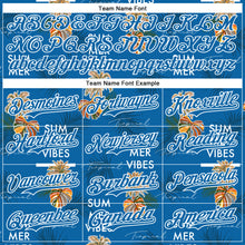 Load image into Gallery viewer, Custom Blue White 3D Hawaii Tropical Leaves Summer Vibes Authentic Baseball Jersey