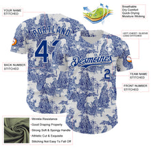 Load image into Gallery viewer, Custom White Royal 3D Hawaii Tropical Jungle Leopard Authentic Baseball Jersey