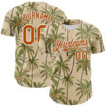 Load image into Gallery viewer, Custom City Cream Texas Orange-White 3D Hawaii Tropical Coconut Tree Authentic Baseball Jersey