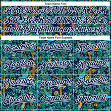 Load image into Gallery viewer, Custom Navy White 3D Hawaii Tropical Jungle Bird Authentic Baseball Jersey