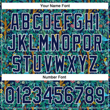 Load image into Gallery viewer, Custom Navy White 3D Hawaii Tropical Jungle Bird Authentic Baseball Jersey