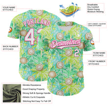 Load image into Gallery viewer, Custom White Pink 3D Hawaii Tropical Coconut Tree Authentic Baseball Jersey