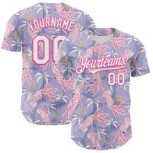 Load image into Gallery viewer, Custom Light Purple White-Pink 3D Hawaii Beach Tropical Octopus Authentic Baseball Jersey