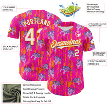 Load image into Gallery viewer, Custom Deep Pink White-Bay Orange 3D Hawaii Tropical Animal Tiger Authentic Baseball Jersey