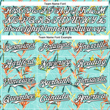 Load image into Gallery viewer, Custom Ice Blue White-Black 3D Hawaii Tropical Leaves Authentic Baseball Jersey