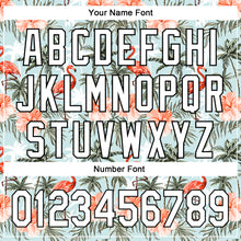 Load image into Gallery viewer, Custom Shadow Blue White-Black 3D Hawaii Tropical Palm Tree Flamingo Authentic Baseball Jersey