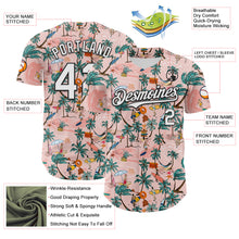 Load image into Gallery viewer, Custom Medium Pink White-Black 3D Hawaii Beach Tropical Palm Tree Surfing Authentic Baseball Jersey