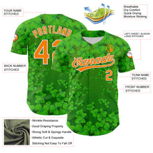 Load image into Gallery viewer, Custom Green Bay Orange-White 3D St. Patrick's Day Shamrock Authentic Baseball Jersey