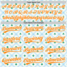 Load image into Gallery viewer, Custom White Bay Orange-Green 3D St. Patrick's Day Shamrock Authentic Baseball Jersey