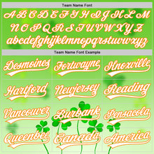 Load image into Gallery viewer, Custom Green White-Bay Orange 3D St. Patrick's Day Shamrock Authentic Baseball Jersey