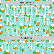 Load image into Gallery viewer, Custom Ice Blue Green-Bay Orange 3D St. Patrick's Day Shamrock Authentic Baseball Jersey