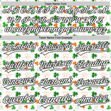 Load image into Gallery viewer, Custom White Black Green-Bay Orange 3D St. Patrick's Day Shamrock Authentic Baseball Jersey
