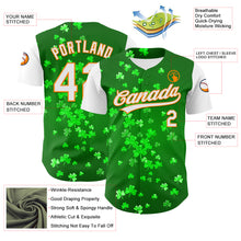 Load image into Gallery viewer, Custom Green White-Bay Orange 3D St. Patrick's Day Shamrock Authentic Baseball Jersey