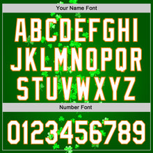 Load image into Gallery viewer, Custom Green White-Bay Orange 3D St. Patrick's Day Shamrock Authentic Baseball Jersey
