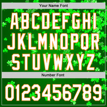 Load image into Gallery viewer, Custom Green White-Bay Orange 3D St. Patrick's Day Shamrock Authentic Baseball Jersey