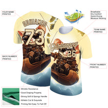 Load image into Gallery viewer, Custom City Cream Brown 3D Pattern Design Extreme Sport Cartoon Animal Possum Hang-gliding Performance T-Shirt