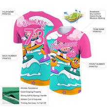 Load image into Gallery viewer, Custom Pink White 3D Pattern Design Extreme Sport Fruit Surfing Performance T-Shirt