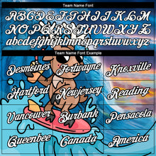 Load image into Gallery viewer, Custom Blue White-Black 3D Pattern Design Extreme Sport Cartoon Animal Deer Surfing Performance T-Shirt