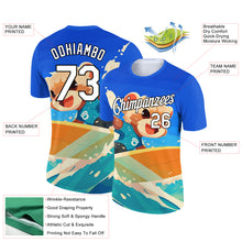 Load image into Gallery viewer, Custom Powder Blue White-Black 3D Pattern Design Extreme Sport Animal Ferret Surfing Performance T-Shirt