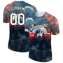 Load image into Gallery viewer, Custom Steel Gray White-Black 3D Pattern Design Extreme Sport Cartoon Animal Panda Boxing Performance T-Shirt