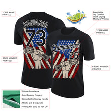 Load image into Gallery viewer, Custom Black White 3D Pattern Design American Flag Tool Wrench Labor Day Performance T-Shirt