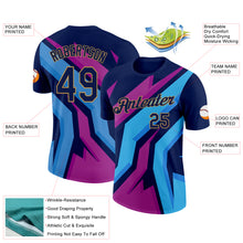 Load image into Gallery viewer, Custom Navy Old Gold 3D Esports Performance T-Shirt