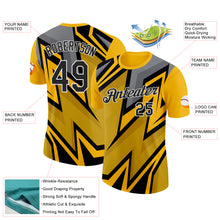 Load image into Gallery viewer, Custom Gold Black-White 3D Esports Performance T-Shirt