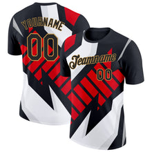 Load image into Gallery viewer, Custom Black Old Gold 3D Esports Performance T-Shirt