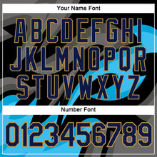 Load image into Gallery viewer, Custom Black Navy-Old Gold 3D Esports Performance T-Shirt