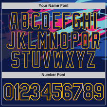 Load image into Gallery viewer, Custom Navy Gold 3D Esports Performance T-Shirt