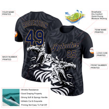 Load image into Gallery viewer, Custom Black Navy-Old Gold 3D Esports Performance T-Shirt
