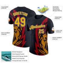 Load image into Gallery viewer, Custom Black Gold-Navy 3D Esports Performance T-Shirt