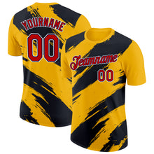 Load image into Gallery viewer, Custom Yellow Red Black-Navy 3D Esports Performance T-Shirt