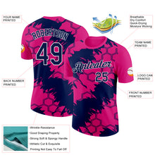 Load image into Gallery viewer, Custom Hot Pink Navy-White 3D Esports Performance T-Shirt