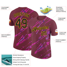 Load image into Gallery viewer, Custom Burgundy Black Gold-Deep Pink 3D Esports Performance T-Shirt