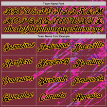 Load image into Gallery viewer, Custom Burgundy Black Gold-Deep Pink 3D Esports Performance T-Shirt