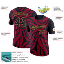 Load image into Gallery viewer, Custom Crimson Black-Old Gold 3D Esports Performance T-Shirt
