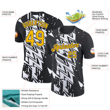 Load image into Gallery viewer, Custom Black Gold-White 3D Esports Performance T-Shirt