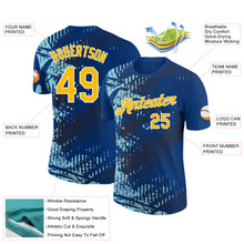 Load image into Gallery viewer, Custom US Navy Blue Gold Black-Ice Blue 3D Esports Performance T-Shirt