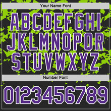 Load image into Gallery viewer, Custom Black Purple-Neon Green 3D Esports Performance T-Shirt