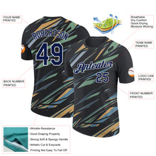 Load image into Gallery viewer, Custom Black Navy Ice Blue Shadow Blue-Gold 3D Esports Performance T-Shirt