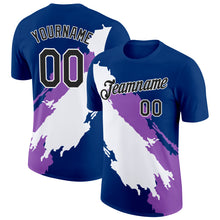 Load image into Gallery viewer, Custom US Navy Blue Black-Medium Purple 3D Esports Performance T-Shirt