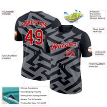 Load image into Gallery viewer, Custom Black Red-Steel Gray 3D Esports Performance T-Shirt