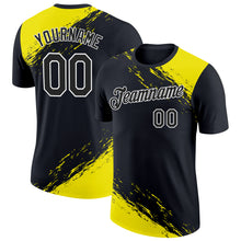 Load image into Gallery viewer, Custom Black Light Yellow-White 3D Esports Performance T-Shirt