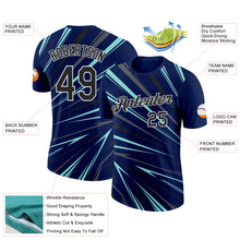 Load image into Gallery viewer, Custom Navy Black Ice Blue-Steel Gray 3D Esports Performance T-Shirt